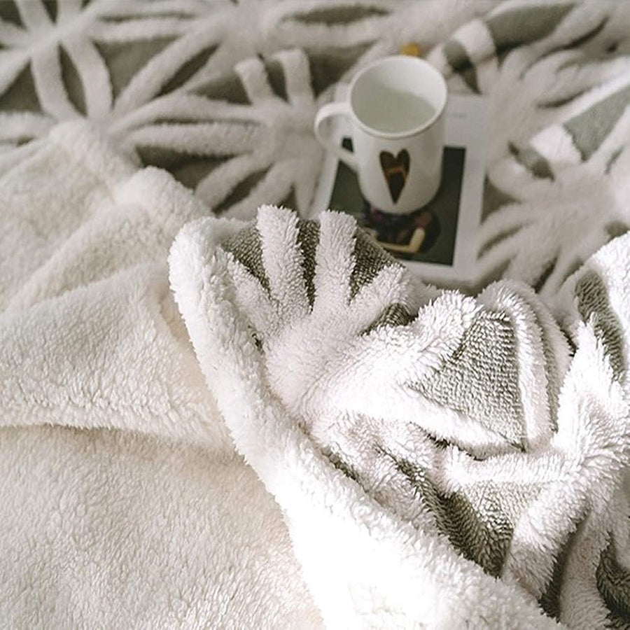 Grey Throw 60'' X 50''- Bohemian Soft Plush Flannel Throw Blankets for Bed/Couch/Sofa/Office/Camping - view 4