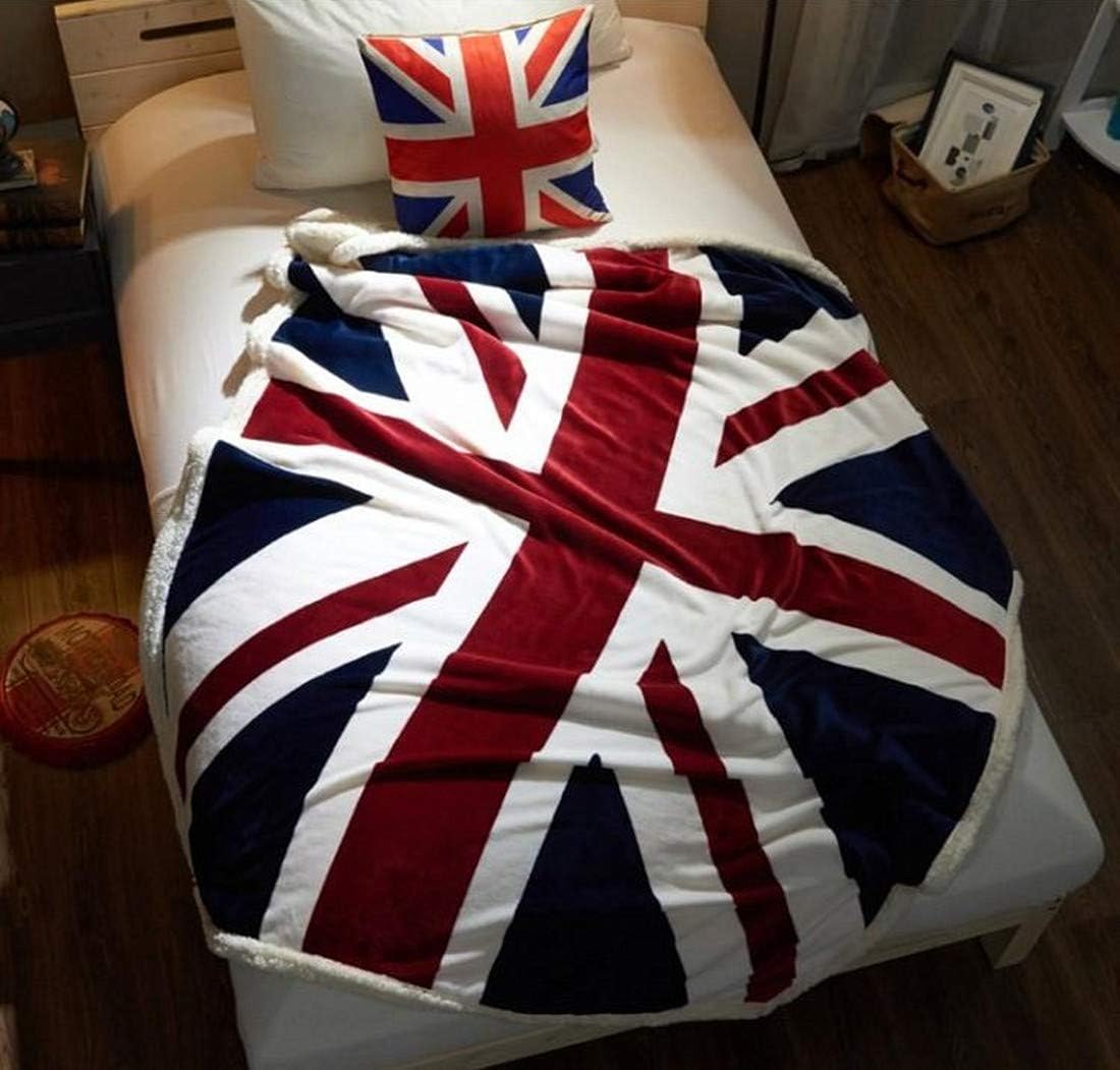 Union Jack Throw 60'' X 50''- Bohemian Soft Plush Flannel Throw Blankets for Bed/Couch/Sofa/Office/Camping