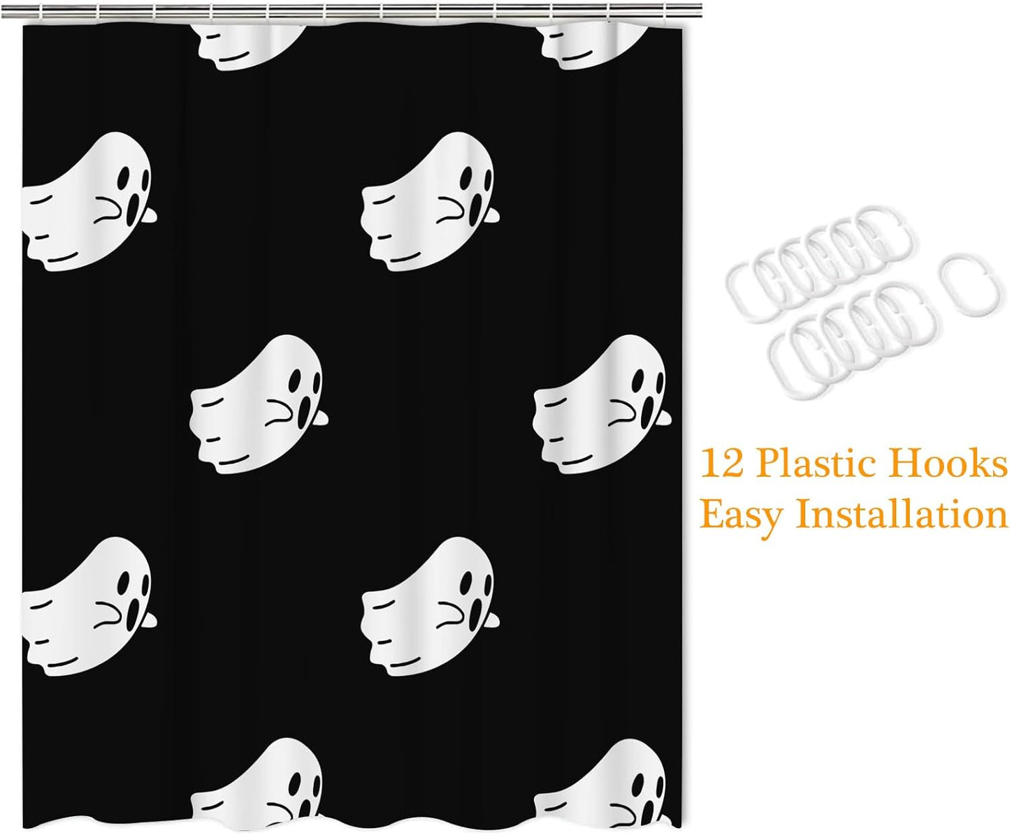 Feblilac Skull Funny Dance Halloween Dancing Cartoon Fun Joints Party Vintage Shower Curtain with Hooks