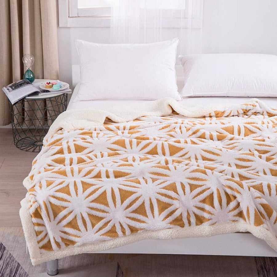 Yellow Throw 60'' X 50''- Bohemian Soft Plush Flannel Throw Blankets for Bed/Couch/Sofa/Office/Camping - view 2