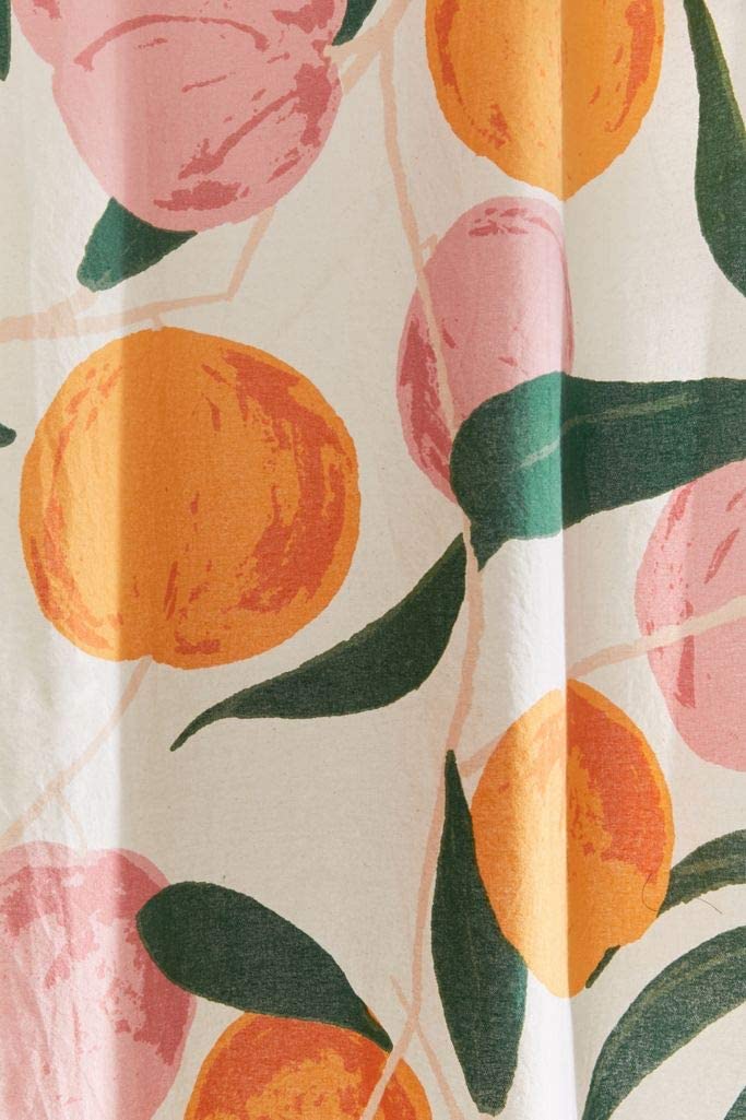 Feblilac Peach Leaves Shower Curtain with Hooks