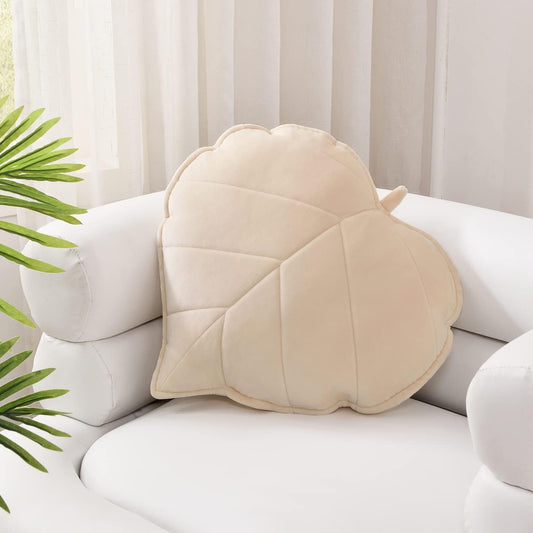 Feblilac 3D Leaf Pillows Shaped Throw Pillow Soft Back Floor Cushion Plush Green Plant Sofa Pillow for Home Decoration