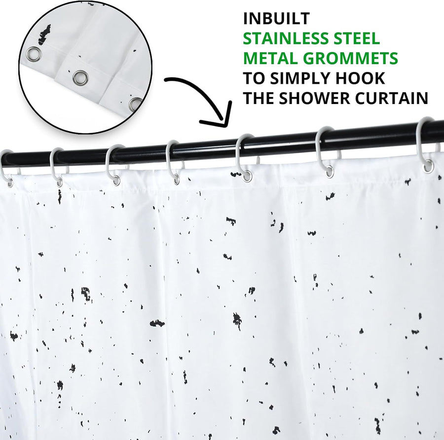 Feblilac Halloween Shower Curtain, Black Flying Bat Horror Scary Shower Curtain with Hooks - view 4