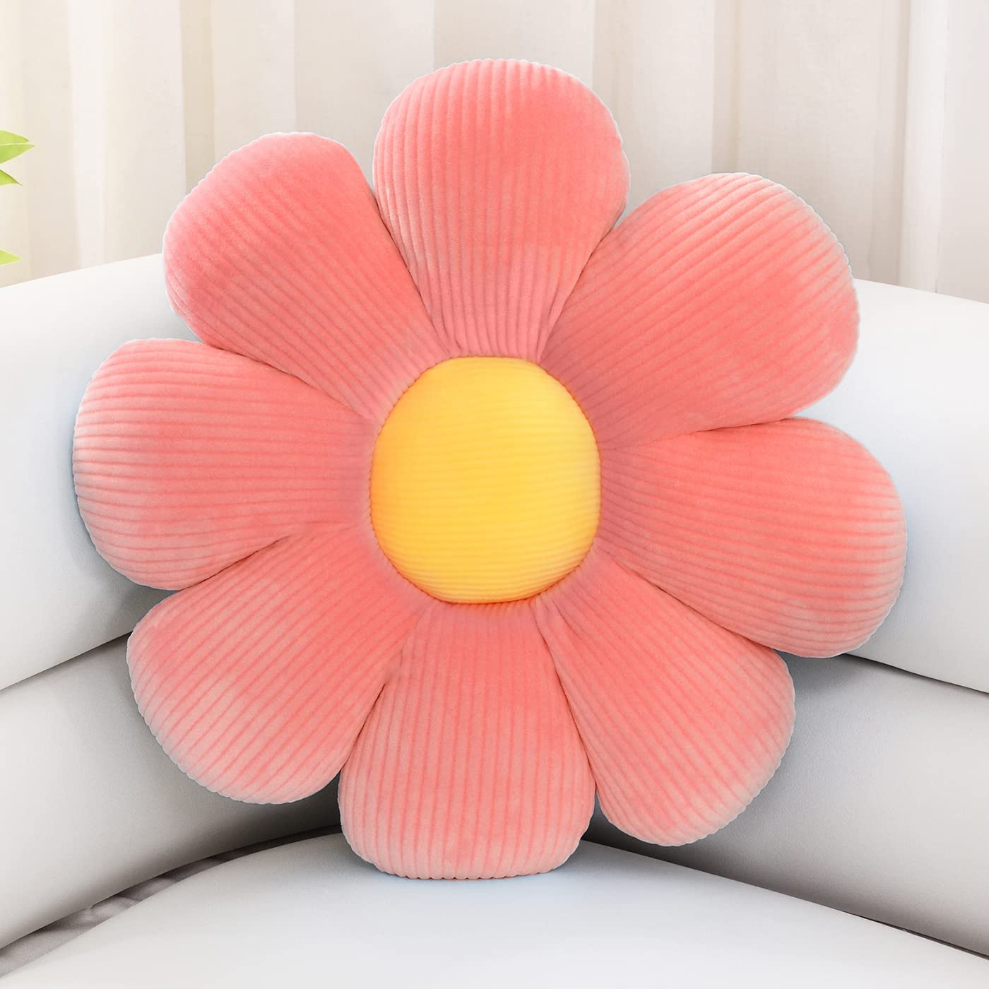 Feblilac Flower Pillow, Flower-Shaped Throw Pillow, Butt Cushion Floor Pillow, Seating Cushion, Cute Room Decor, Plush Pillow for Bedroom Sofa Chair