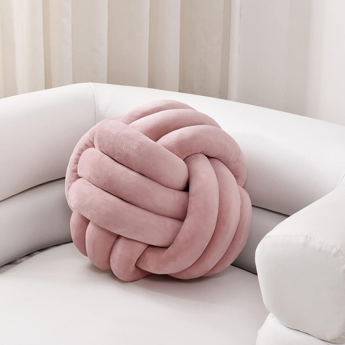 Feblilac Soft Knot Ball Pillows,Round Throw Pillow Cushion Home Decoration Plush Pillow,Throw Knotted Pillow H - view 16