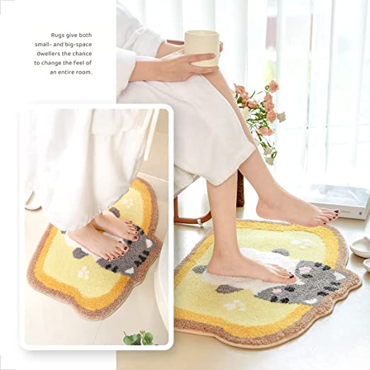 Feblilac Toast and Animals Tufted Bath Mat - view 2