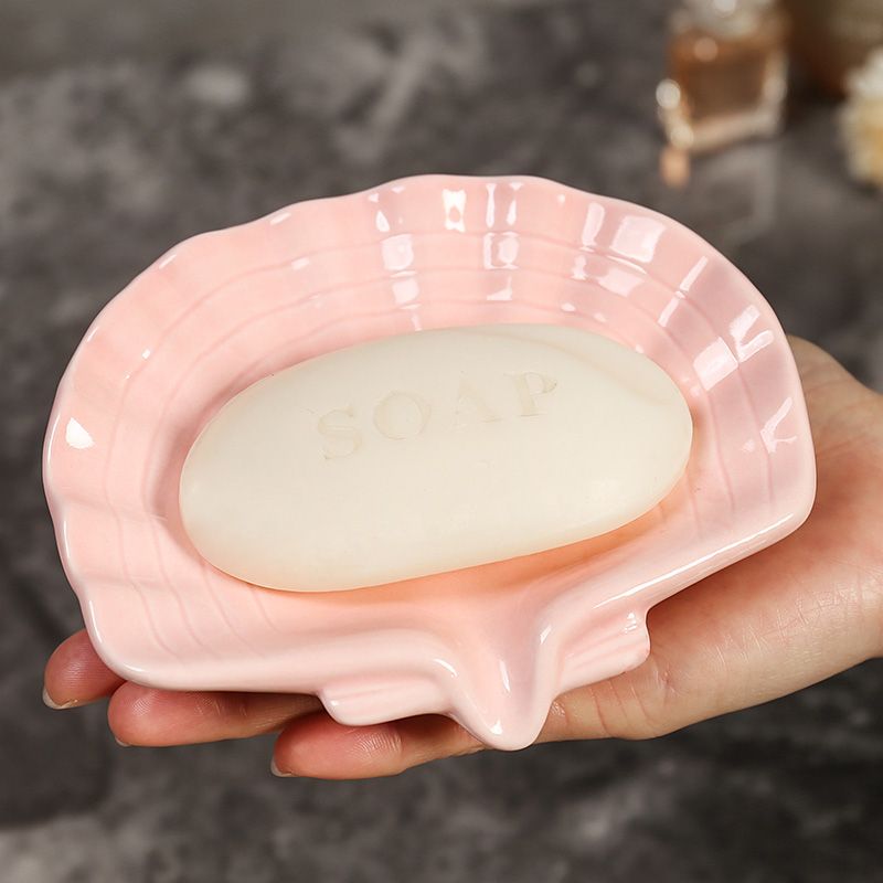 Feblilac Light Luxury Shell Soap Box for Bathroom