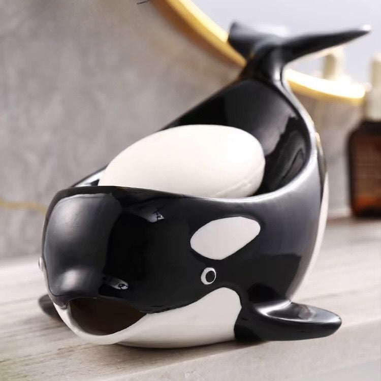 Feblilac Killer Whale Soap Box for Bathroom