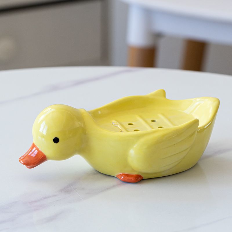 Feblilac Duck Soap Box Household Drain Does Not Accumulate Water Creative Soap Box Bathroom Washstand Soap Box - view 3