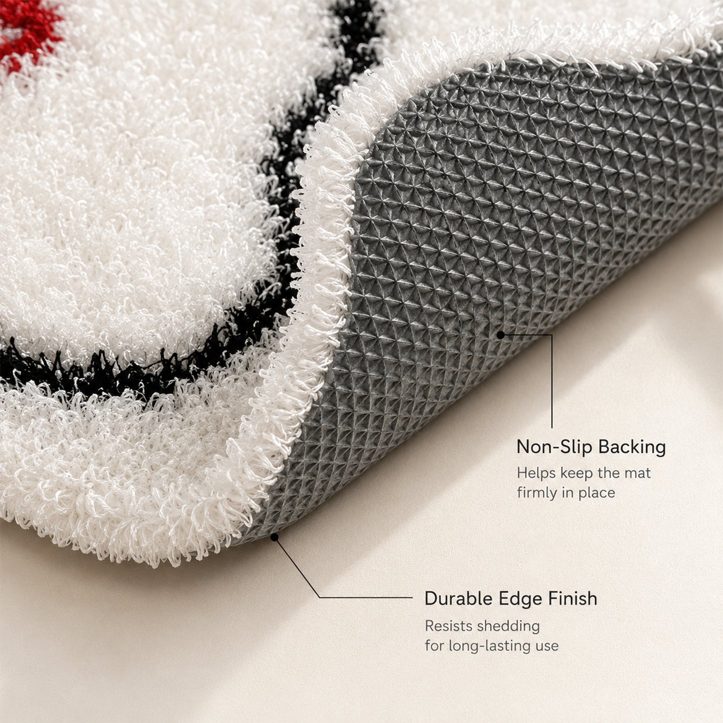 Feblilac Custom Tufted Entryway Mat – Personalized PVC Coil Door Mat with Family Name, Pet Portrait or Logo