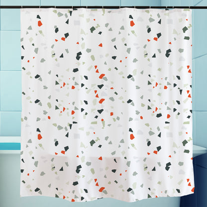 Feblilac Terrazzo Pattern Road Shower Curtain with Hooks