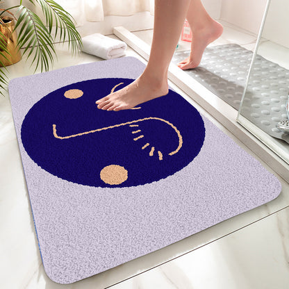 Feblilac Purple Background Woman Face Tufted Bath Mat