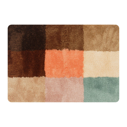 Feblilac Nine Colors Checkerboard Tufted Bath Mat