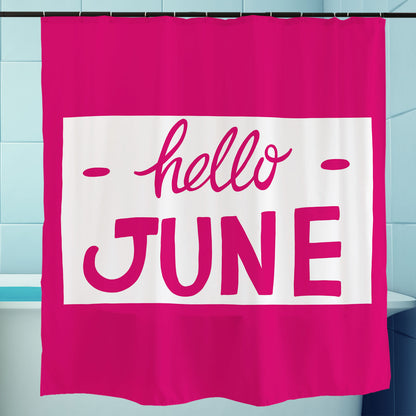 Feblilac Hello June Shower Curtain with Hooks