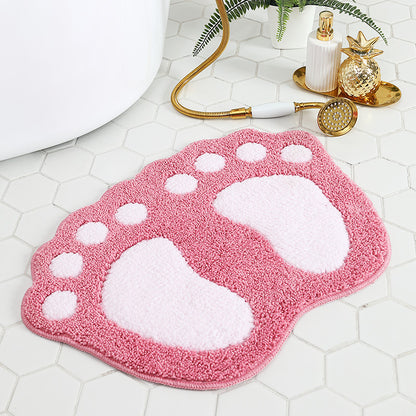 Feblilac Cute Feet Tufted Bath Mat