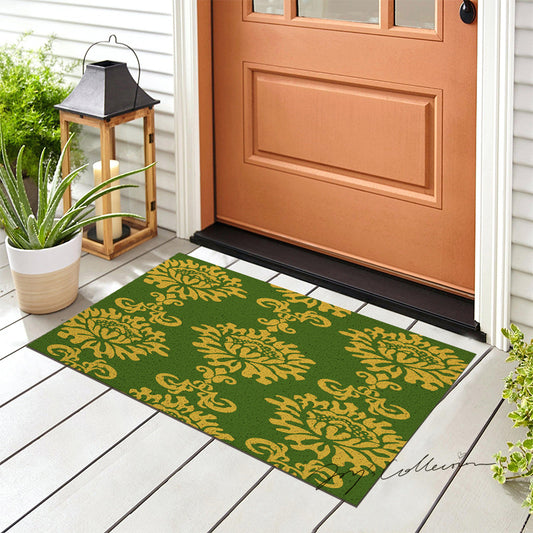 Feblilac Baroque Style One Big Flower PVC Coil Door Mat