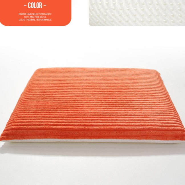 Feblilac Solid Corduroy Memory Foam Cushion Seat Pads