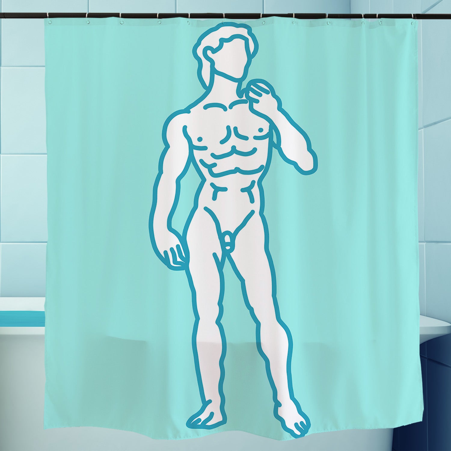 Feblilac David Shower Curtain with Hooks