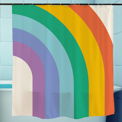 Feblilac Rainbow and Sun Shower Curtain with Hooks