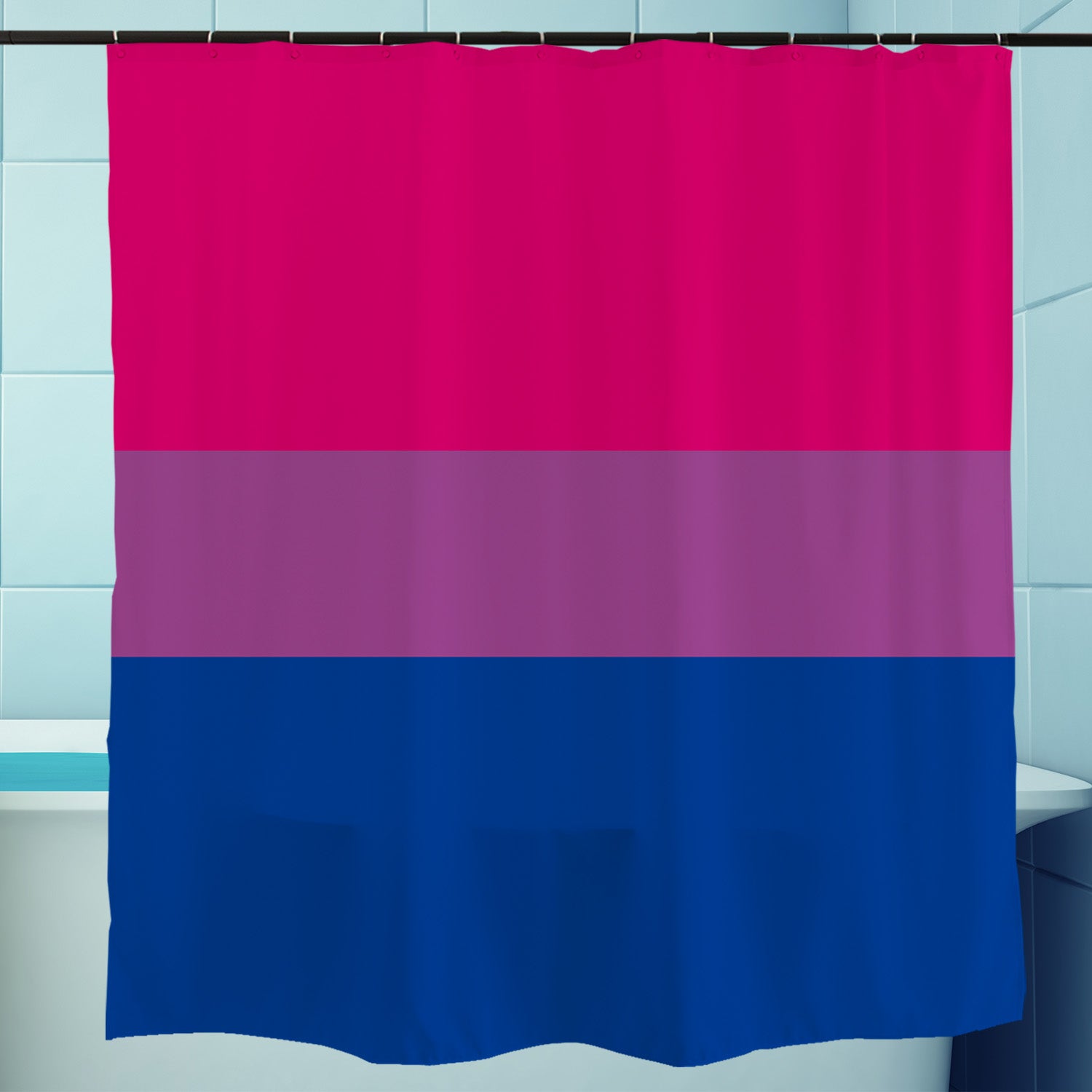 Feblilac Pink Purple Blue LGBT Flag Shower Curtain with Hooks
