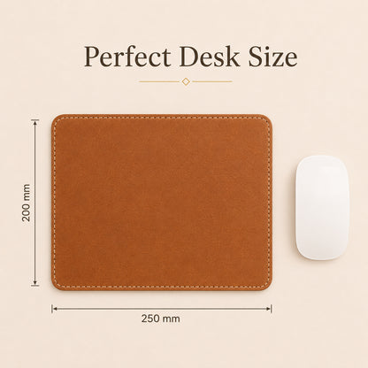 Feblilac Premium Genuine Leather Mouse Pad – Dual-Sided Calfskin Desk Pad