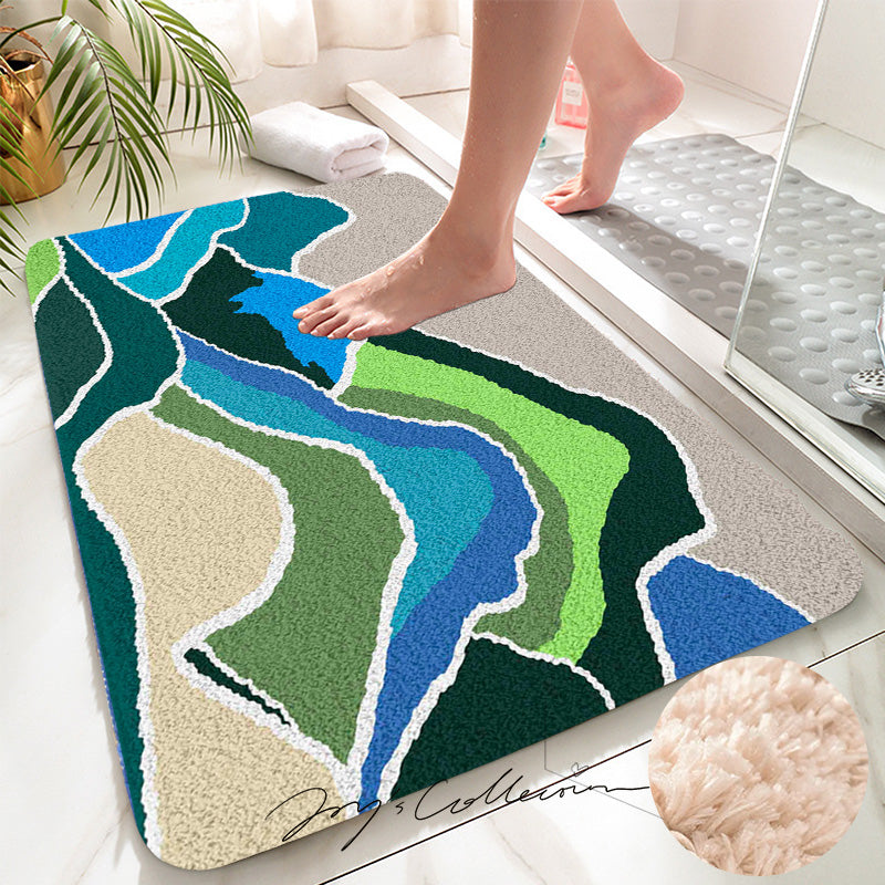 Feblilac Green Mountains and Rivers Tufted Bath Mat