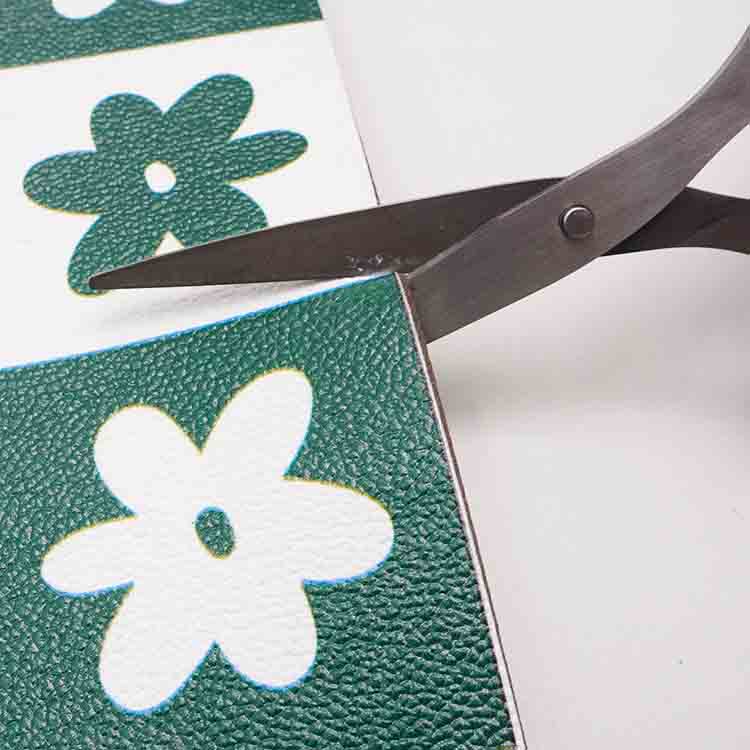 Feblilac Color Dot Green Monstera PVC Leather Kitchen Mat