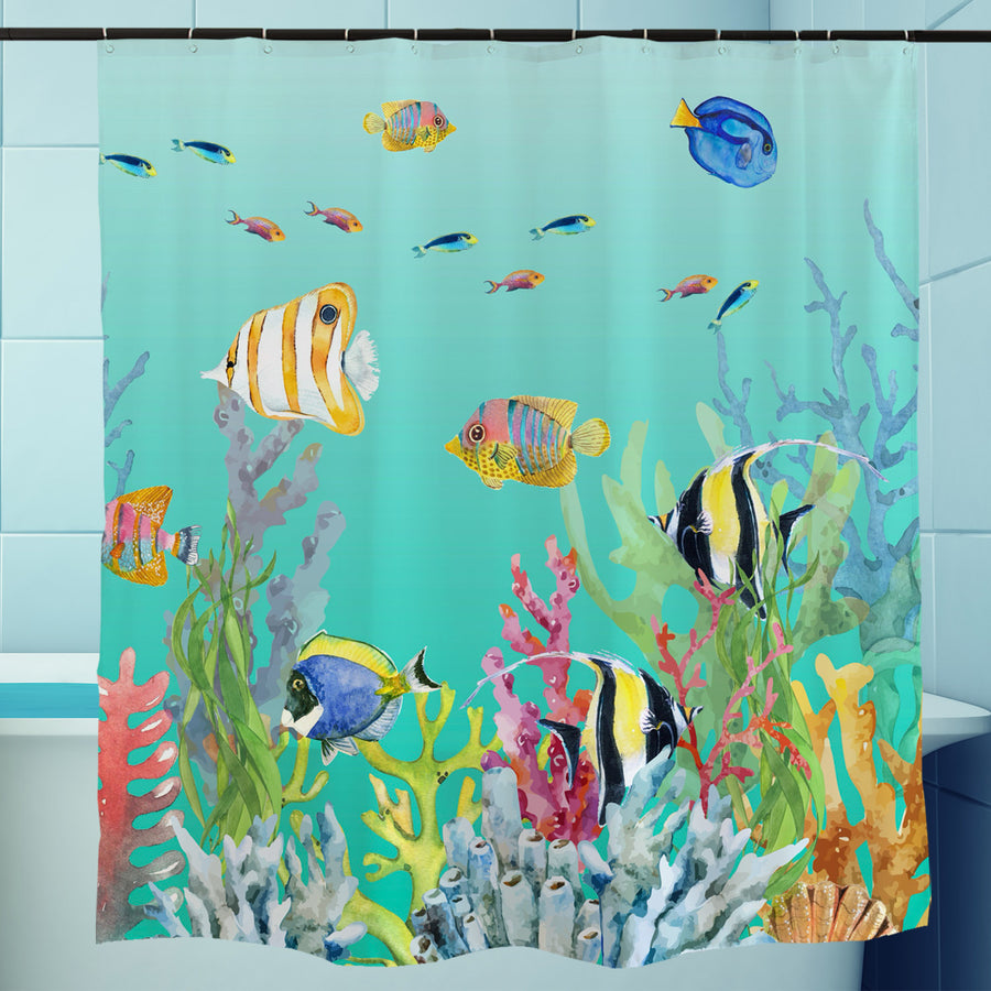 Tropical Fish Ocean Shower Curtain - view 2