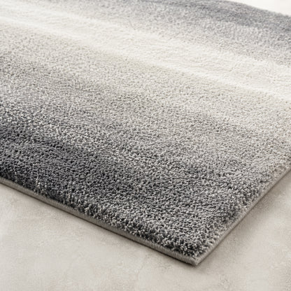 Feblilac Gray Gradient Tufted Bath Rug, Soft Non-Slip Bathroom Mat