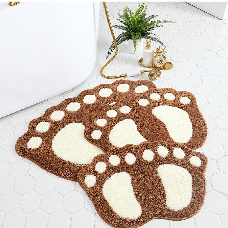 Feblilac Cute Feet Tufted Bath Mat