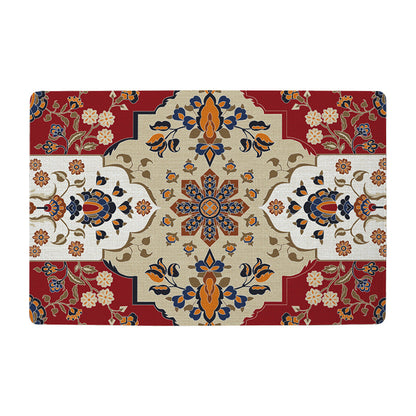 Feblilac Classic Red Bortala Polyester Door Mat