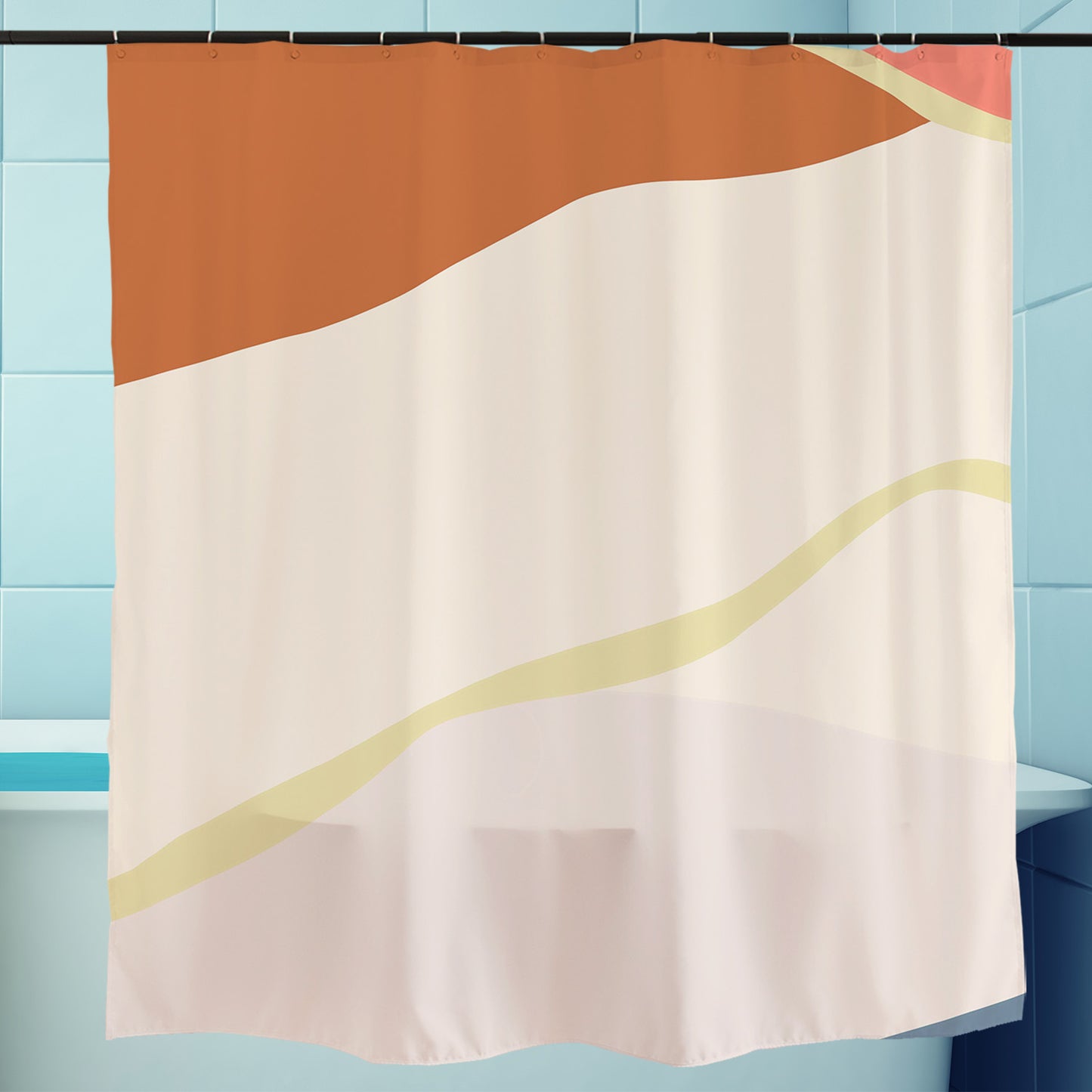 Feblilac Red Purple Mountain Clouds Shower Curtain with Hooks