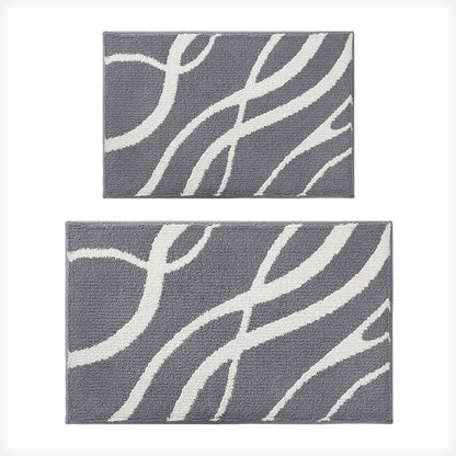 Feblilac Geometric Stripes Tufted Bath Mat