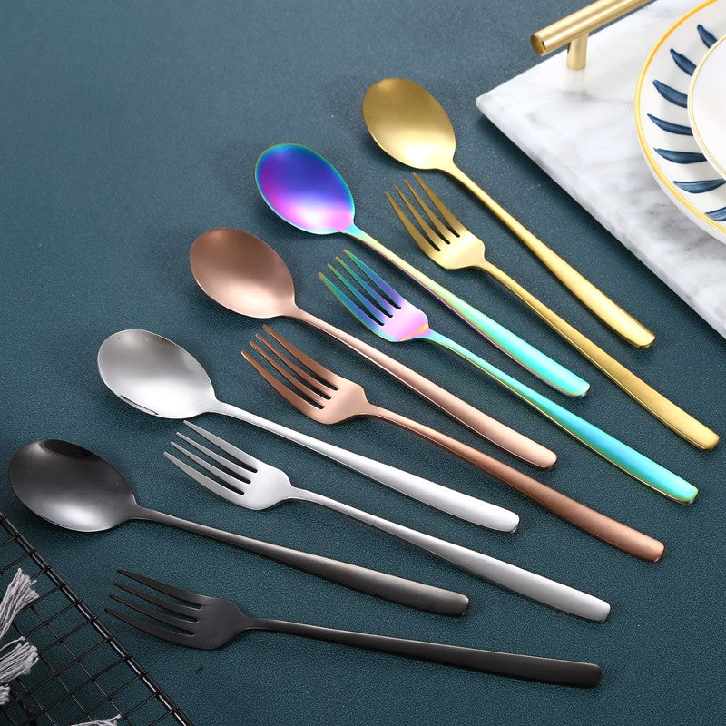 Feblilac Stainless Steel Fork and Spoon Dinnerware