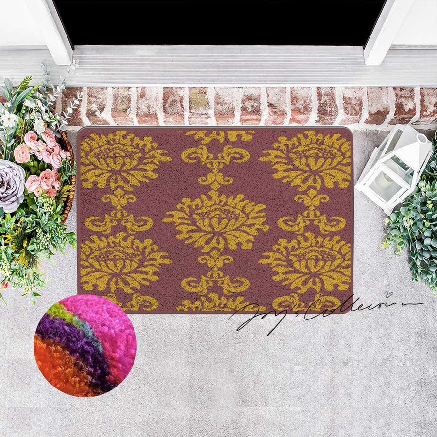 Feblilac Baroque Style One Big Flower Nylon Door Mat - view 2