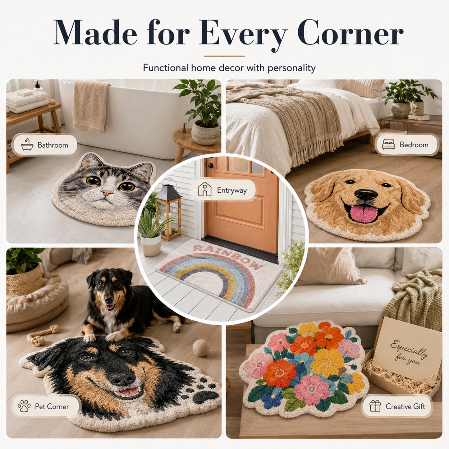 Feblilac Custom Tufted Rug – Personalized Handmade Mat