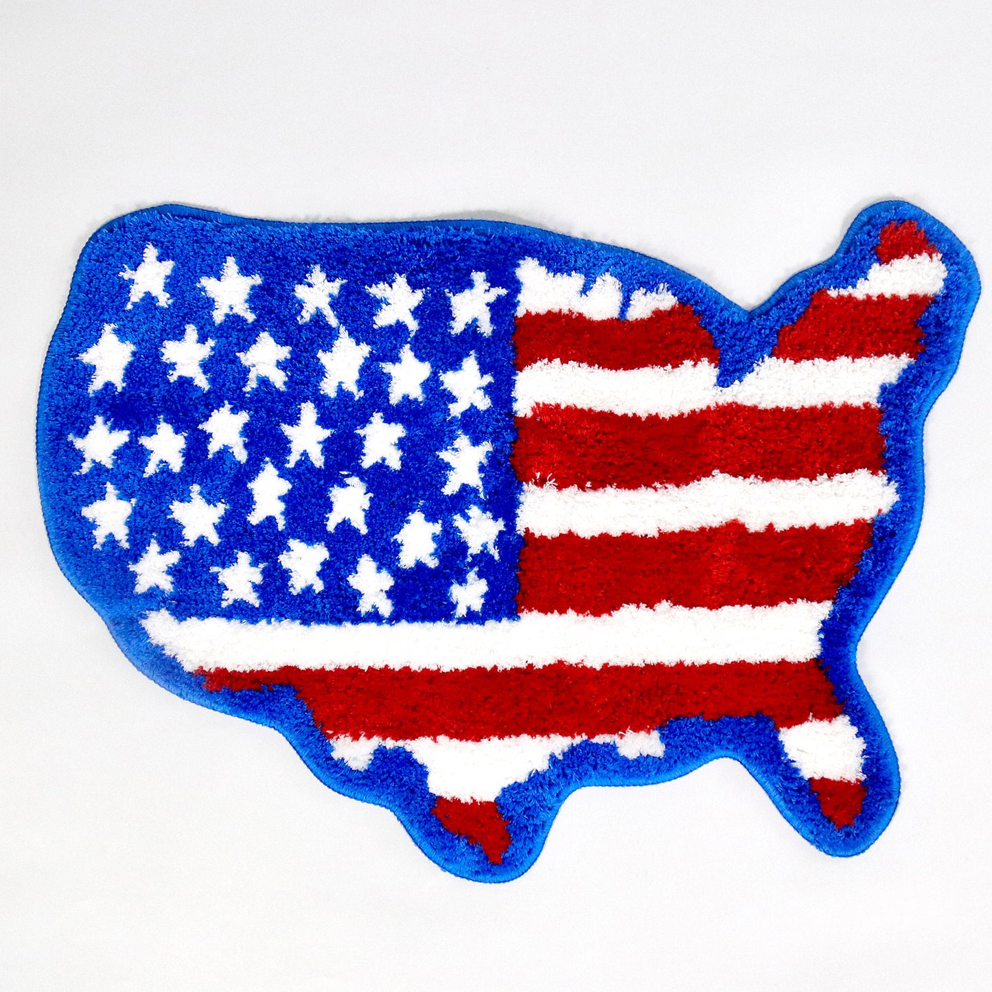 Feblilac USA Map Tufted Bath Mat & Accent Rug – Stars & Stripes