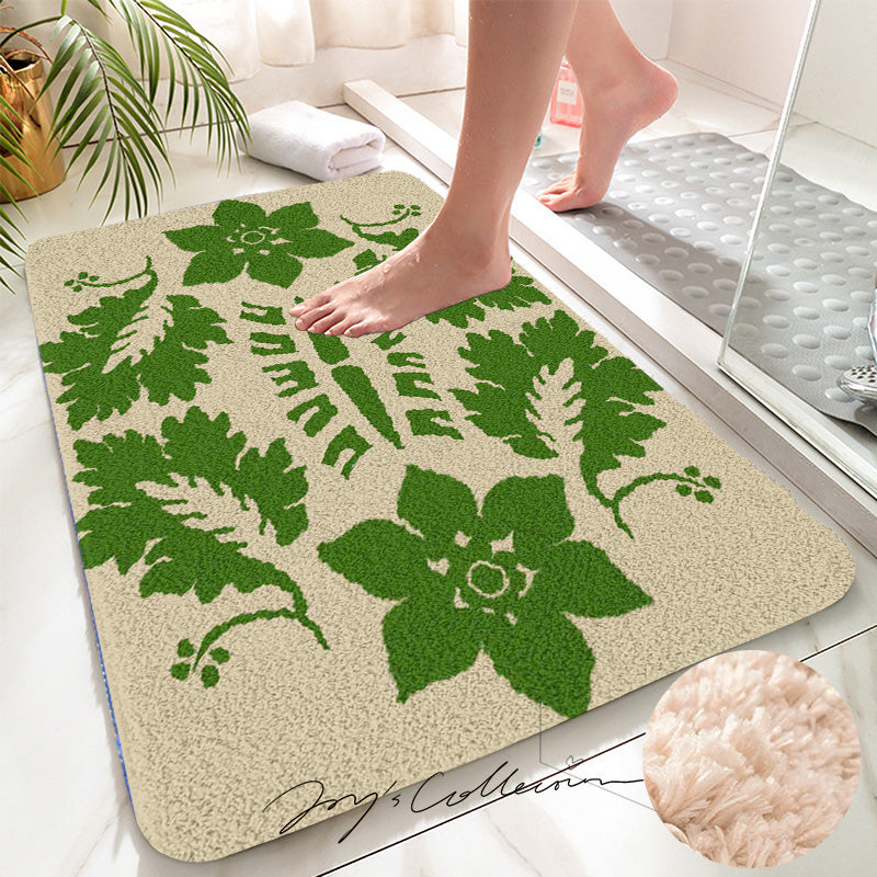 Feblilac Flowers and Plants Baroque Tufted Bath Mat