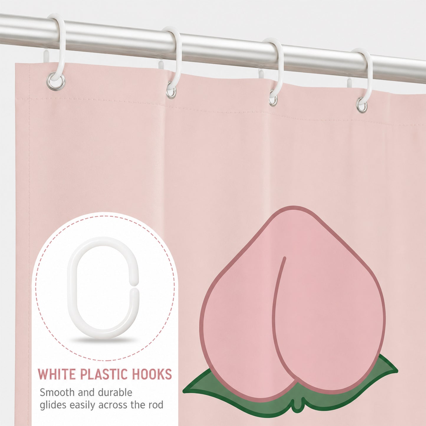 Feblilac Pink Peach Shower Curtain