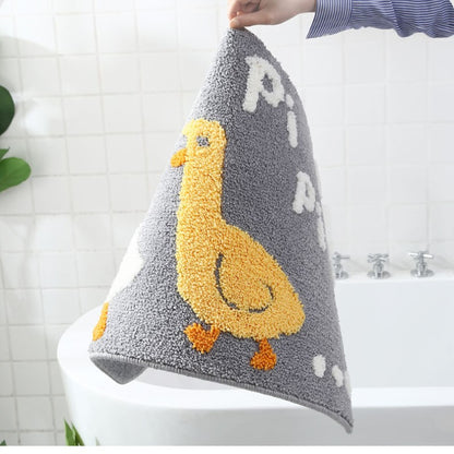 Feblilac Cute Animals Pippi Duck Tufted Bath Mat