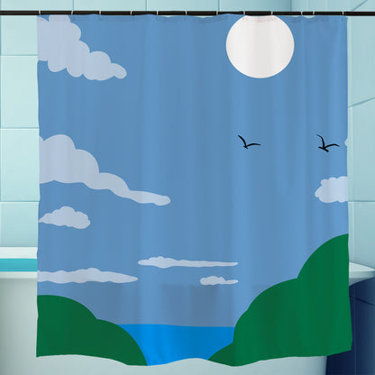 Feblilac Path to the Beach Shower Curtain with Hooks