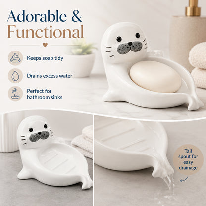 Feblilac Sea Lion Ceramic Soap Holder