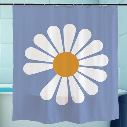 Daisy Flower Shower Curtain with Hooks