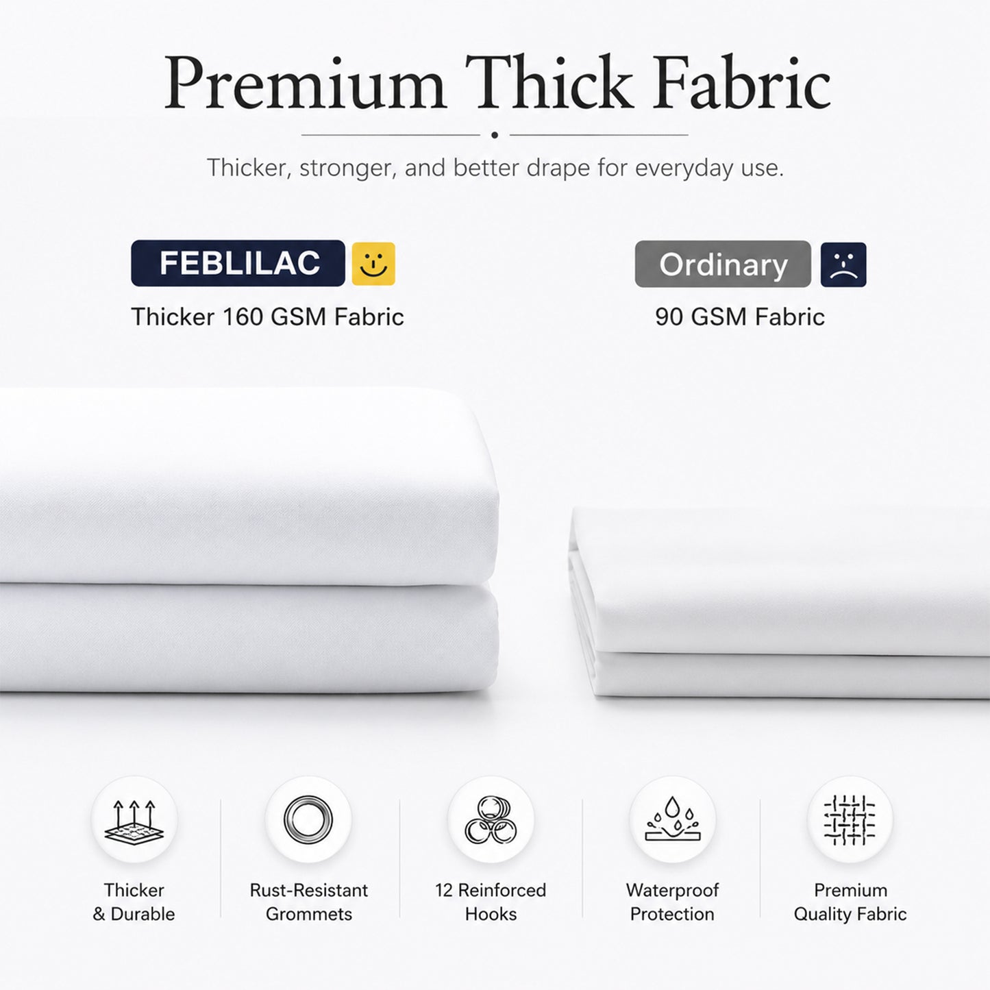 Feblilac Custom Shower Curtain with Your Photo, Text, Logo or Artwork
