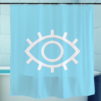 Feblilac the Eye of the Blue Devil Shower Curtain with Hooks