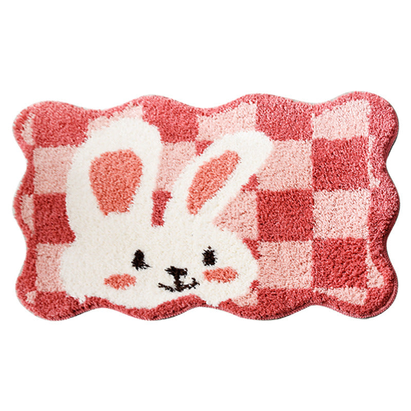 Feblilac Cute Cartoon Animals Tufted Bath Mat