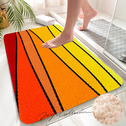 Feblilac Lovely Abstract Sunset Geometric Tufted Bath Mat