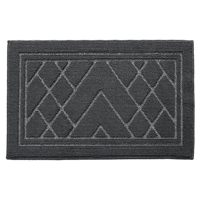 Feblilac Solid Geometric Embossing Polypropylene Door Mat