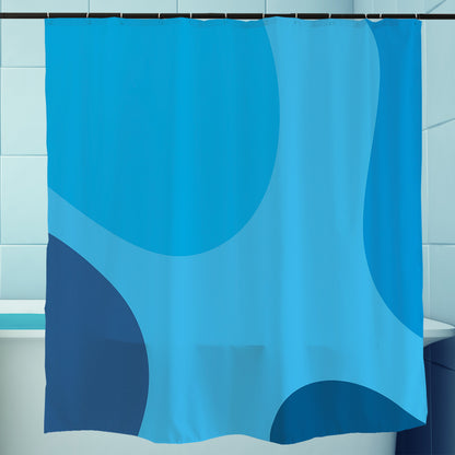 Feblilac Blue Wave Coast Shower Curtain with Hooks