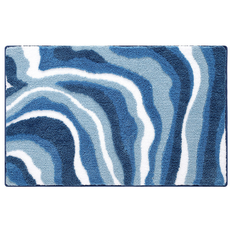 Feblilac Nordic Style Wavy Lines Tufted Bath Mat